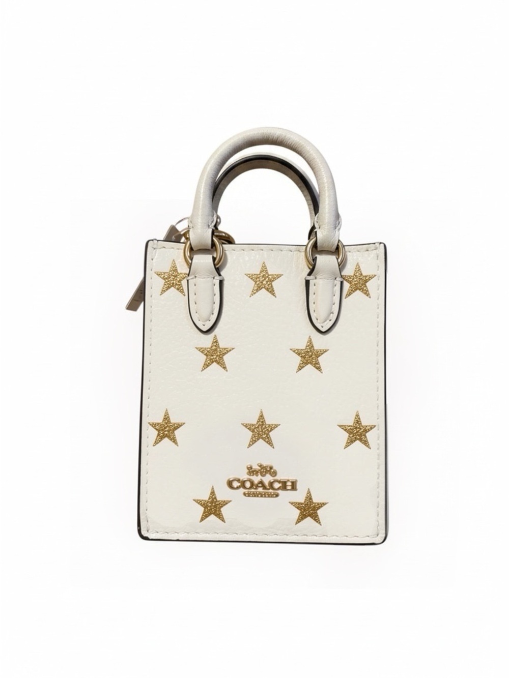 Coach North/South Mini Tote Bag Charm with Star Print NWT